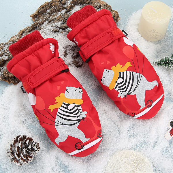 Moufles de neige imperméables pour enfants Snowshred à motif ours mignon