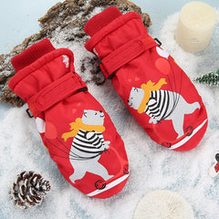 Moufles de neige imperméables pour enfants Snowshred à motif ours mignon