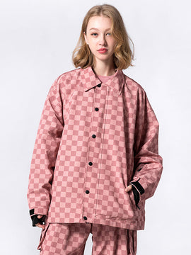 Veste de snowboard coach à damier RARWAR pour femme