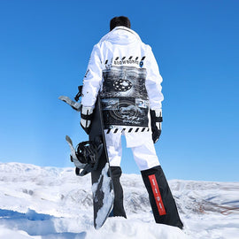 Ensemble veste et pantalon unisexe Snow Addict pour homme et femme, style streetwear outdoor.