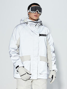 Veste de neige homme Vector Winter Invitation à blocs de couleur réfléchissants