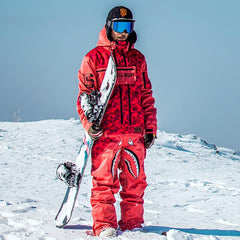 Combinaison de snowboard monopièce pour homme PINGUP P-40 Fighter & Shark