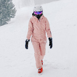 Combinaison de ski une pièce rose Searipe pour femme, combinaison d'hiver, combinaison de neige