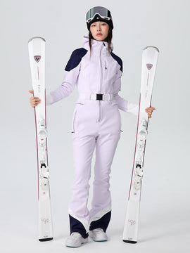 Combinaison de ski élégante et extensible à style rétro Searipe pour femme