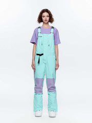 Salopette de ski/snowboard pour femme, color block, avec ceinture intégrée