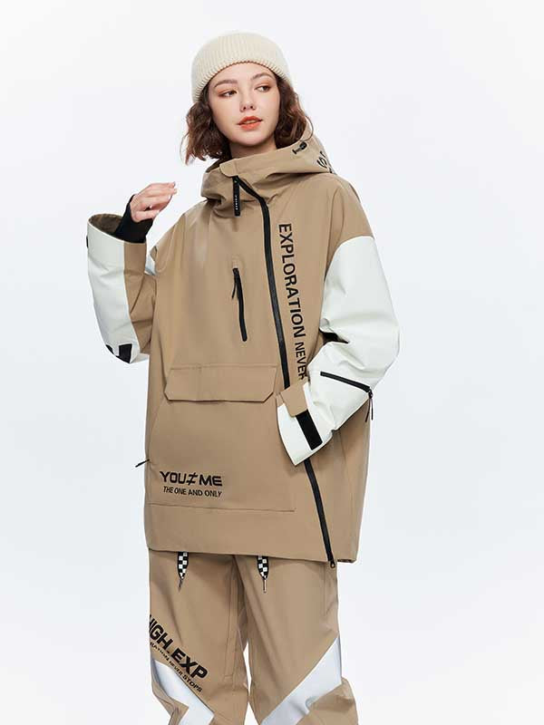 Veste de ski freestyle pour femme, ouverture diagonale haute performance, fermeture éclair intégrale