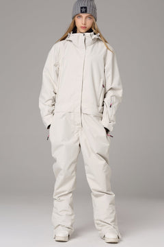 Combinaison de ski blanche une pièce Searipe pour femme, combinaison d'hiver, combinaison de neige