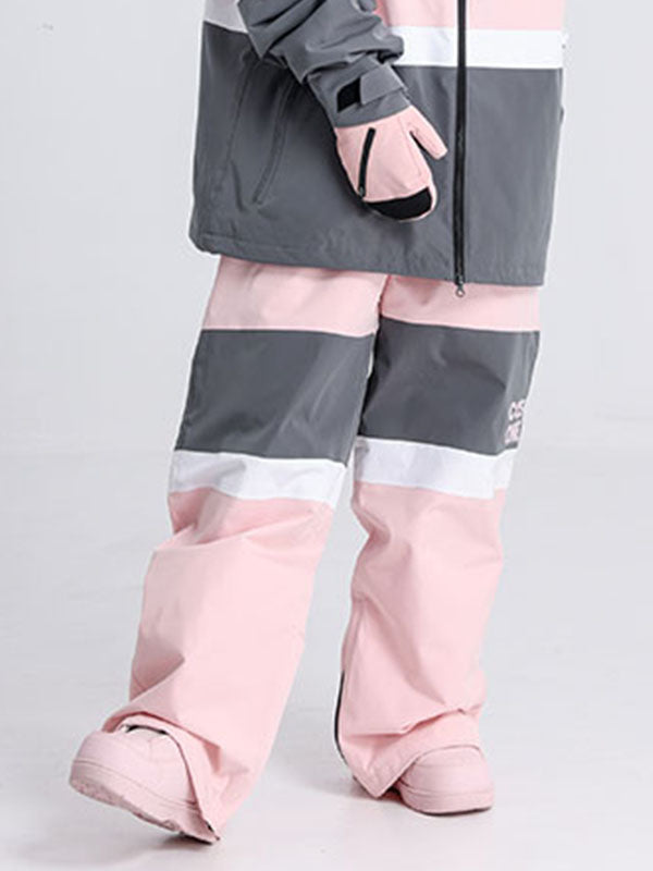 Pantalon de neige coupe-vent Cosone Winter Forward à fermeture éclair et blocs de couleur pour femme