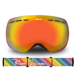 Masque de ski unisexe Phibee sans monture, protection UV 100 %